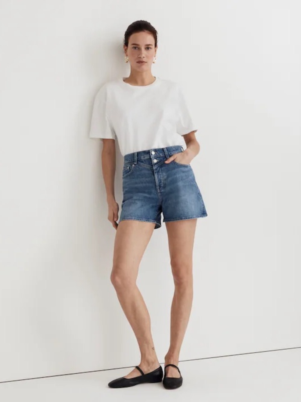 Madewell Mid-Length Momjean Short